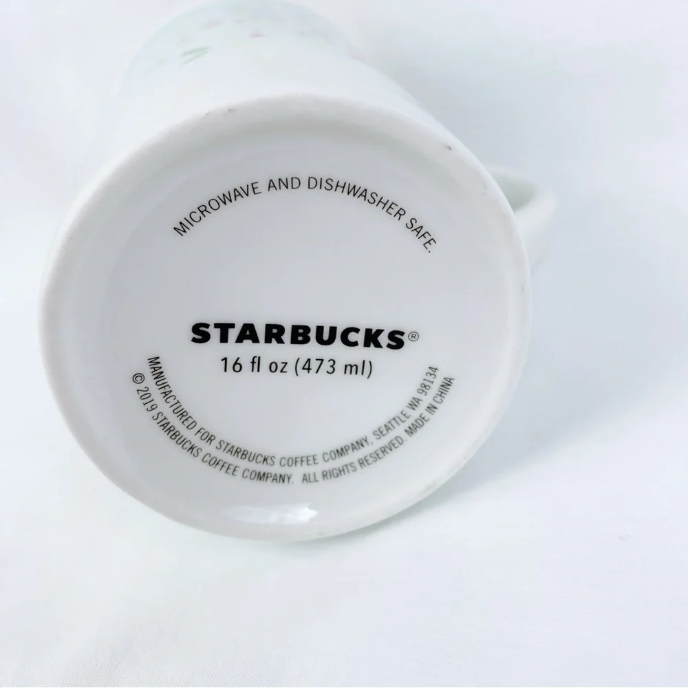 Starbucks 2019 Christmas Tree Holiday Mug 16 oz Light Blue